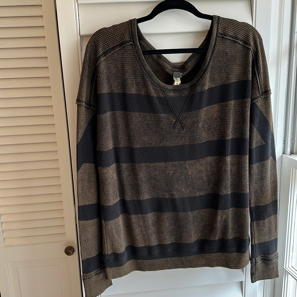 We the Free thermal striped long sleeve top